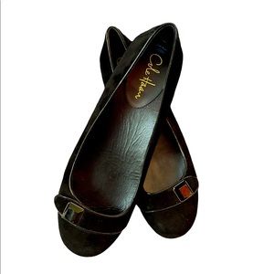Cole Haan Nike Air Maggy Black Suede Ballet Flat 9B